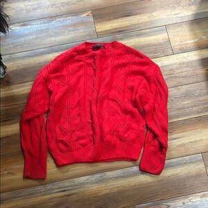 Red Cable Knit Sweater
